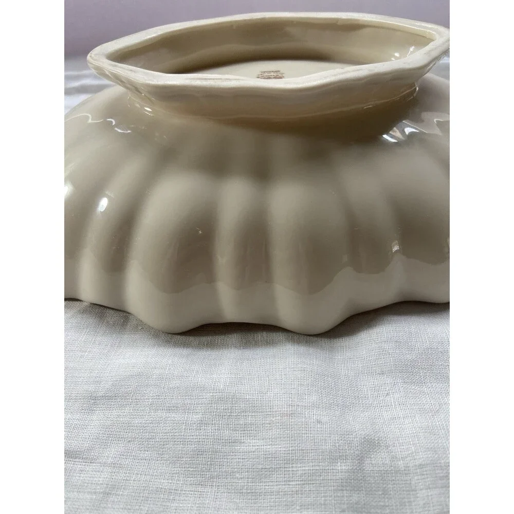 Vintage Lenox Holly And Berry Christmas Centerpiece Bowl Footed With Gold Trim